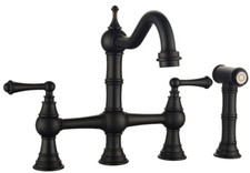 BWE A-94077 Kitchen Faucet Oil Rubbed Bronze Double Handle High-arc Faucet