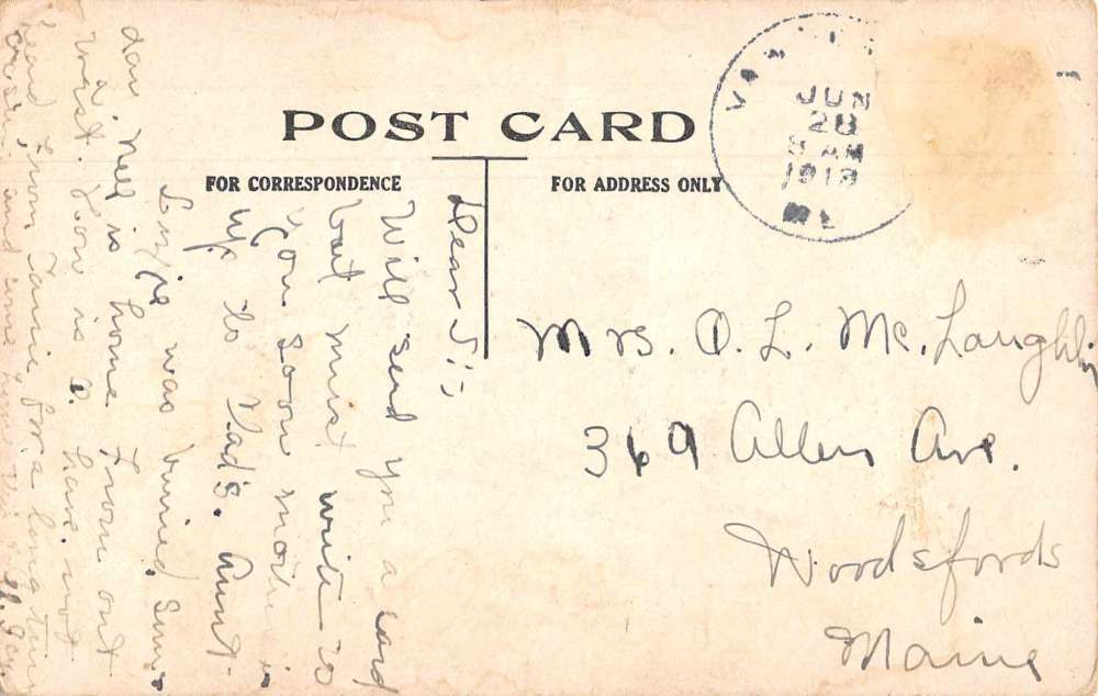 Lambert Lake Maine Pennant River Bridge Greetings Antique Postcard