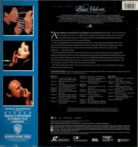 Blue Velvet (Laserdisc) - Picture 2 of 2