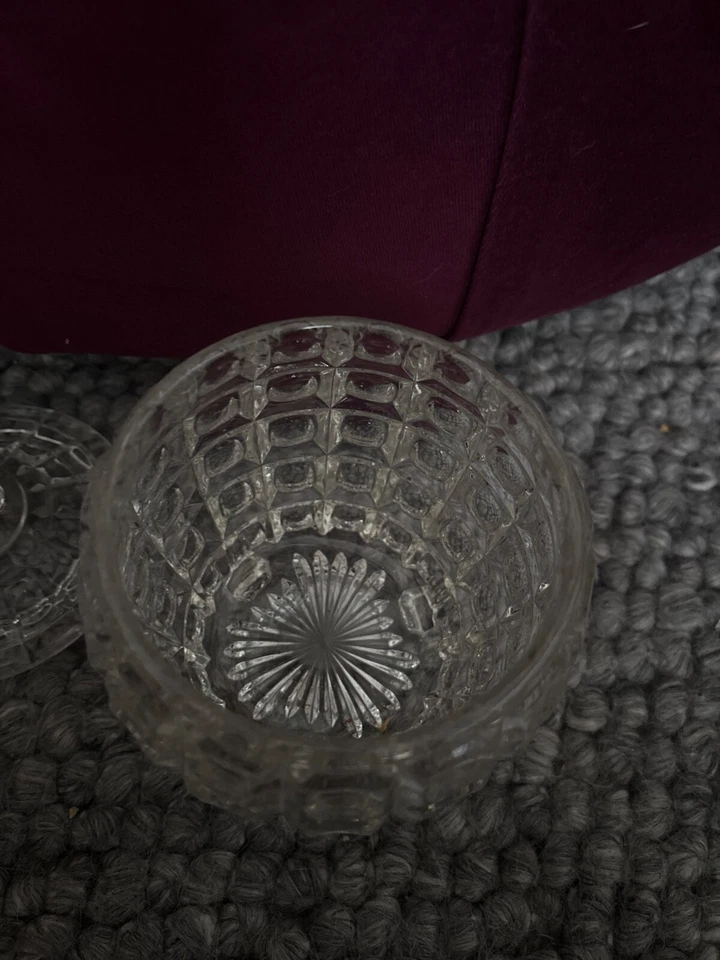 Vintage Art Deco  Clear Glass Cookie Jar amazing condition 1930 vintage - Image 3 of 4