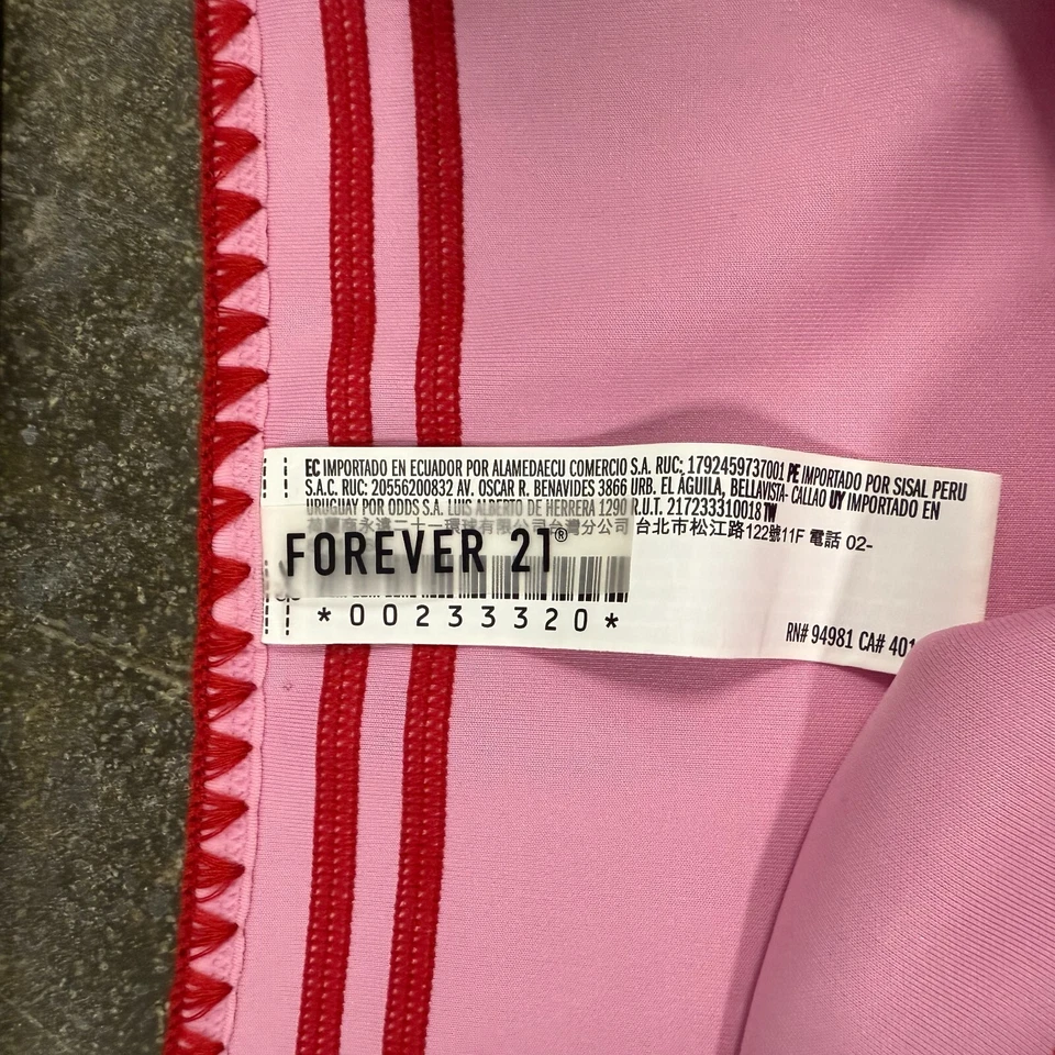 Pantalones Tankini Forever 21 Mujer Rosa Rojo Bordados Cintura Elástica Foto 4 de 4