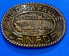 Niagara Falls Canada Side Tourist Attraction Vintage Souvenir Belt Buckle