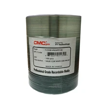 100 CMC Pro (TY Technology) 52X White Inkjet Printable Value CD-R Disc