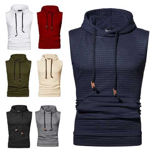 Men's Hooded Sweatshirt Gym Workout Tank Tops Bodybuilding Vest Tops