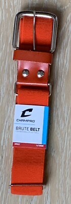 CHAMPRO Brute Belt with Leather Tab Baseball & Softball 1.5 Inches Wide Orange