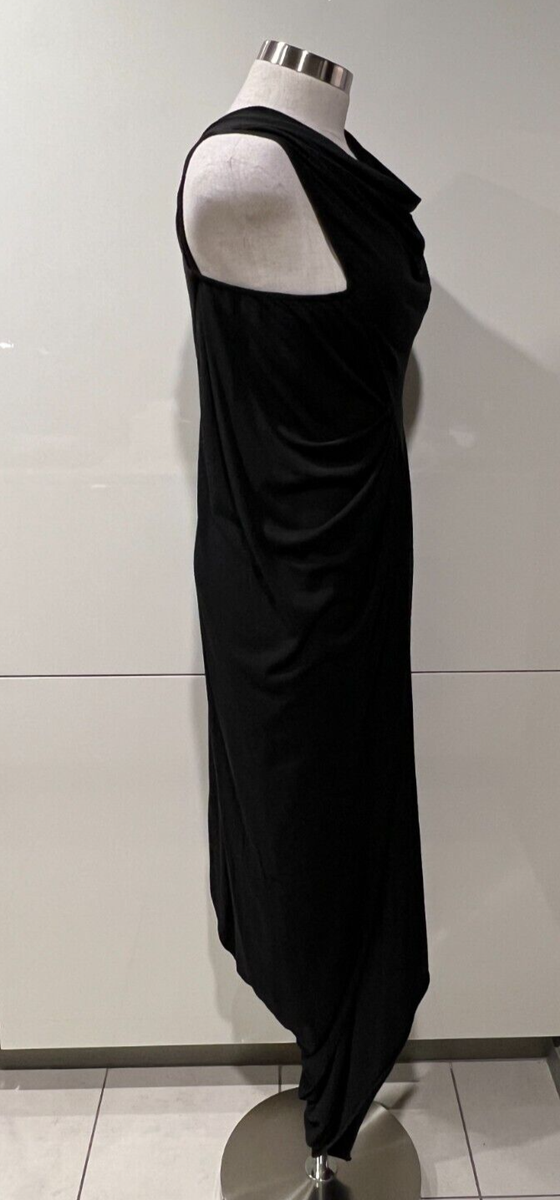 RICK OWENS Italy Lilies Black Knit Jersey Triangle Bodice, Draped