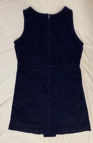 US Polo Assn. Girls TANK DRESS-Velvet Navy Blue Cotton-Zipper-Round Neck-Child 8 - Picture 2 of 7