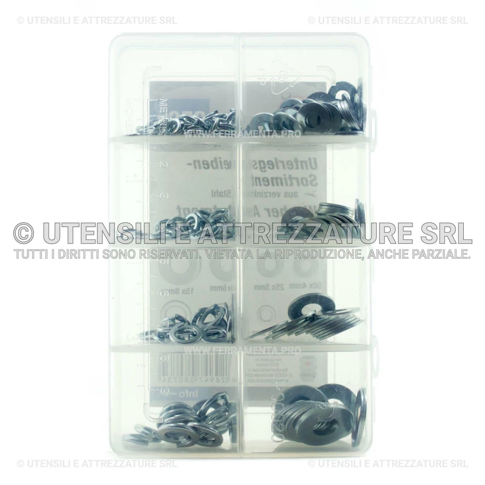 R&G ASSORTIMENTO 250 PEZZI RONDELLE ASSORTITE PIANE e ELASTICHE - Immagine 2 di 2