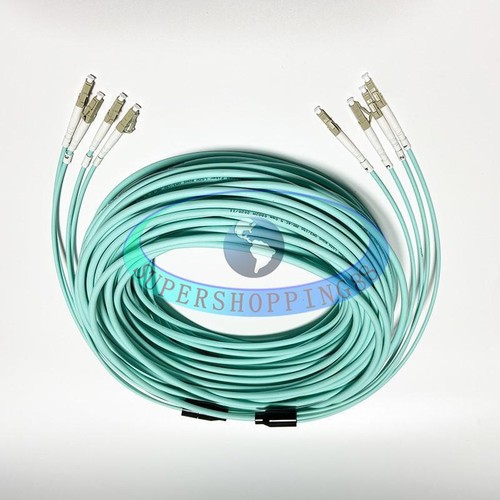 LC-LC MM 4 Strand Armored 10G OM3 Fiber Cable Fiber Optic Jumper Patch Cord 50M - Afbeelding 7 van 8