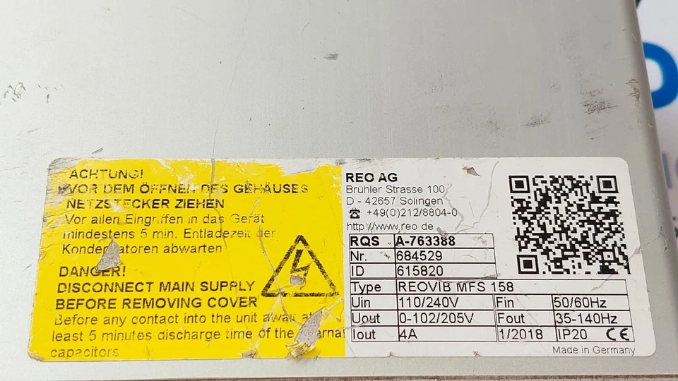 Servocontrolador usado REO REOVIB MFS 158 1 PIEZA, ID: 615820, entrada: 110/240 V | USADO Foto 4 de 4