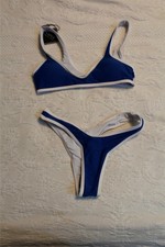 contrast trim sport bikini set