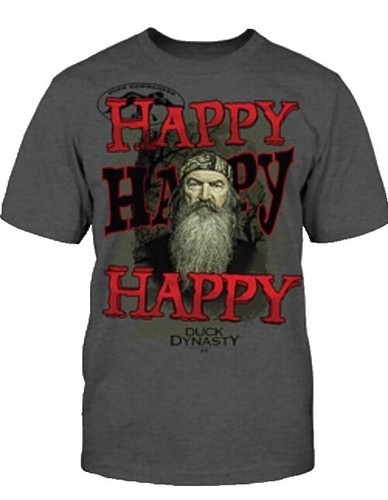 Ladies Duck Dynasty Happy Happy Happy Black T-Shirt Top Sizes 2X
