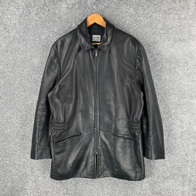 Armani Collezioni 100% Lambskin Leather Jacket Mens Large Size