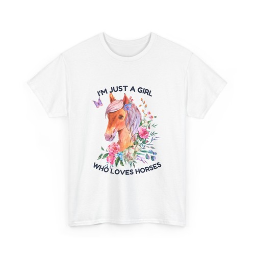 Horse Lover T-Shirt, Floral Watercolor Shirt, Just A Girl Who Loves Horses