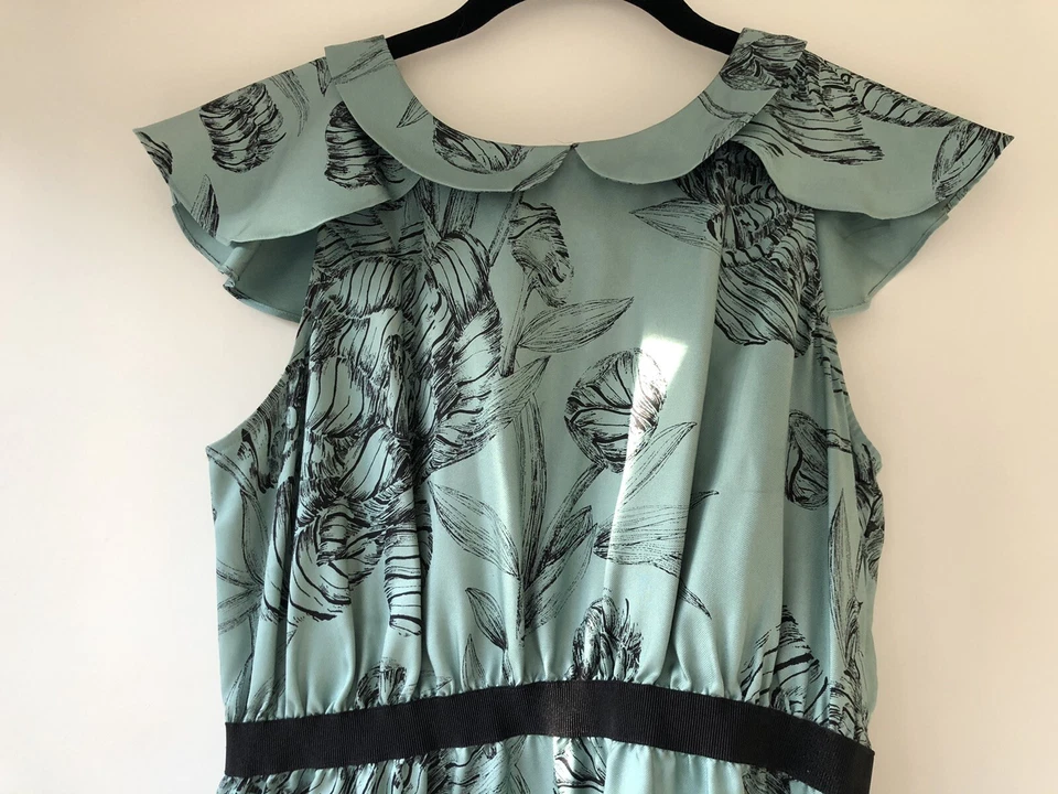 NUEVO CON ETIQUETAS $228 LEIFSDOTTIR Anthropologie ISKALDUR vestido seda estampado floral, talla 8, M Foto 3 de 4