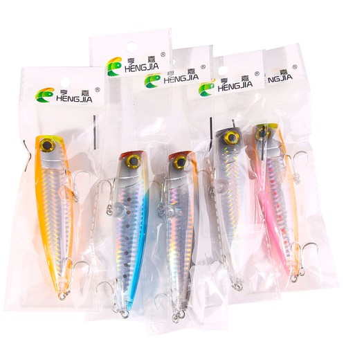 5 Stück 11cm/23g Popper Lure Fischköder Angeln Köder Haken Forelle Crankbait - Bild 5 von 16