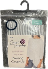 Secret Treasures Gray White Nursing ( Breastfeeding) Cover Up Wrap Size S-M-L