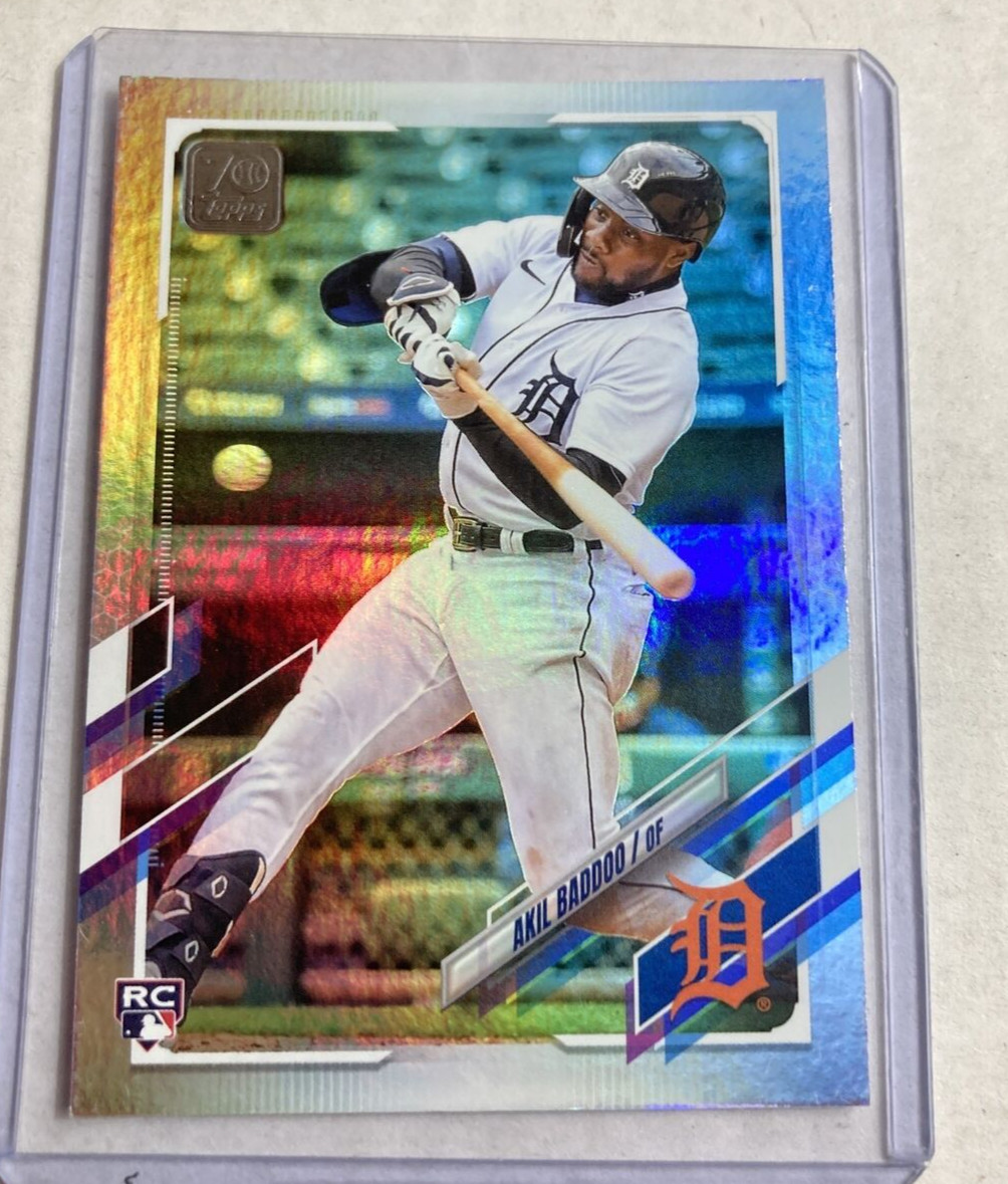 2021 Topps Update #US196- AKIL BADDOO Rainbow Foil SP Rookie RC Card.