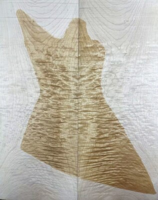 Explore Guitar Top AAAAA Ripple Maple Wood Bookmatch figure Set Luthier Supplies