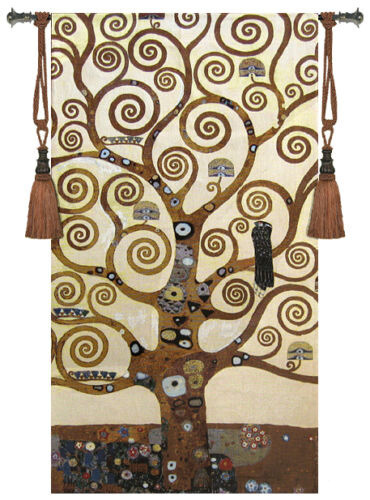 Jacquard craft tapestry ""Tree of Life"II, Gustav Klimt Wall Hanging 100% Cotton - Picture 1 of 5