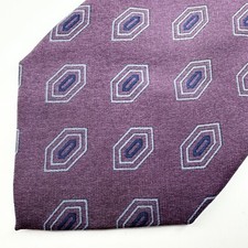 Compagnia Della Seta Mens Tie Necktie Purple Geometric Silk Classic Length