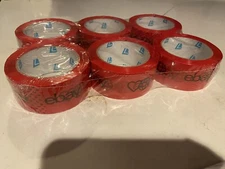 2" x 75 yards Official eBay Branded Packaging Tape 6 ROLLS NEW RED