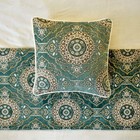 Decorative Blue Velvet Twin Bed Runner, Tassels & Velvet - Ahmet