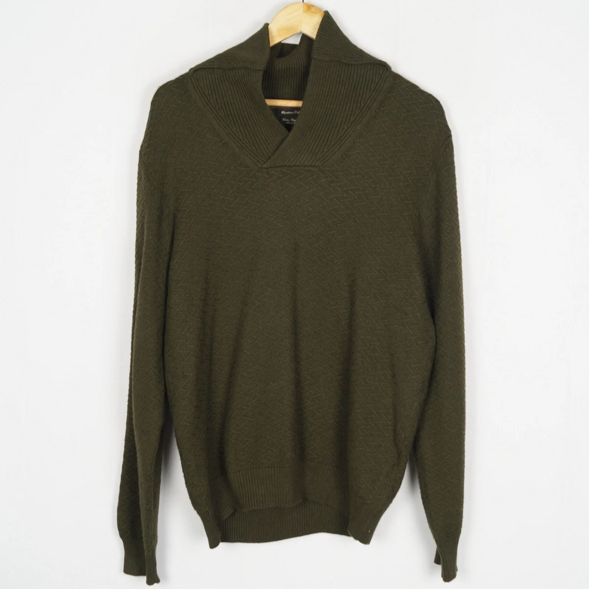 MASSIMO DUTTI Men s Jumper Size L Pullover Green Cashmere Cotton