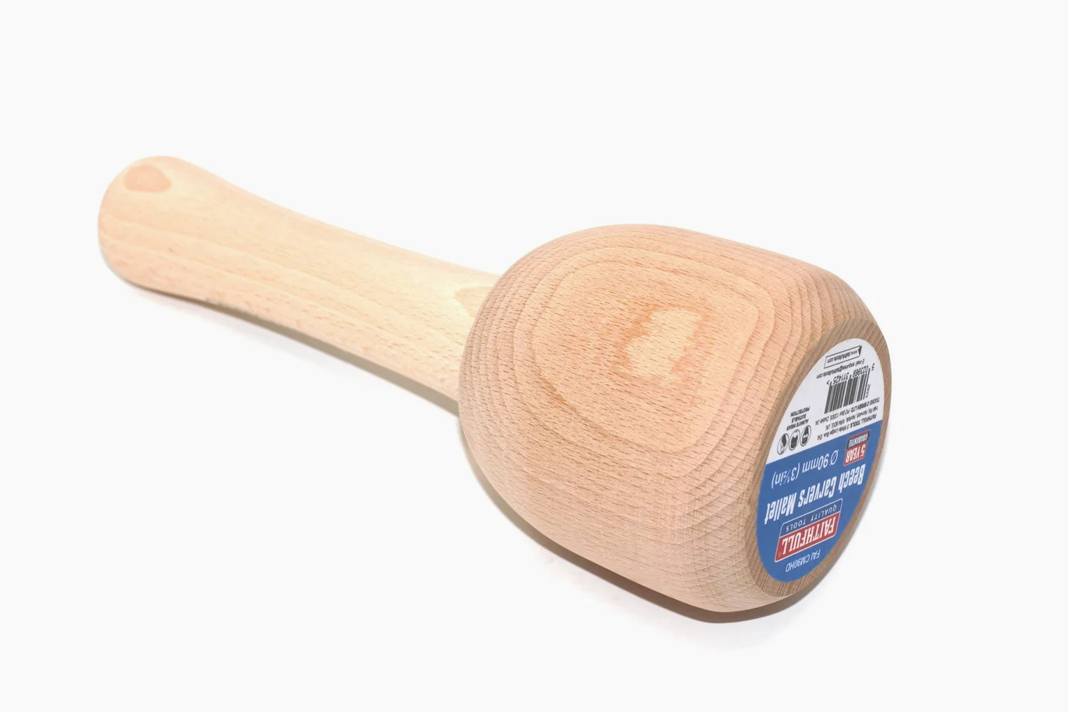 Faithfull Heavy Duty 90mm Solid Beech Wood Carvers Mallet Precision Woodwork New