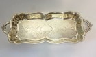 Vtg Meneses Orfrebes Silver Etched Bread Tray Footed Handles 13.5in Madrid Spain