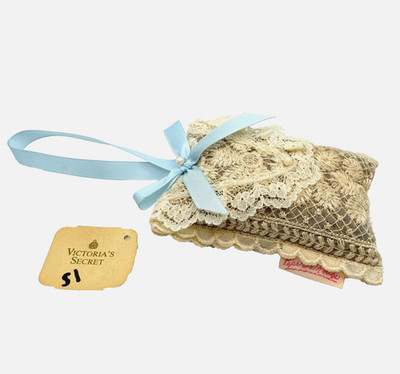 Vintage Victoria's Secret Potpourri Sachet blue bow original tag lace Aptos. CA