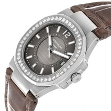 Patek Philippe Nautilus White Gold Diamond Bezel Ladies Watch 7010G Papers 5