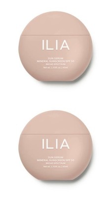 Lot of 2 ILIA Beauty Sun Serum Mineral Sunscreen SPF 50 Light Medium