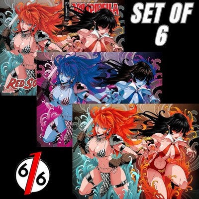    VAMPIRELLA #3 & RED SONJA #2 GODTAIL 616 COMICS Variant ABC Set LTD 500
