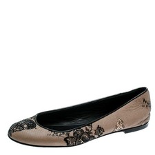 Giuseppe Zanotti Black Mesh and Crystal Embellished Ballet Flats Size 38