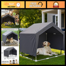 Large Outdoor Dog House Tent - Stainless Steel Frame Shade Shelter for Big Dogs