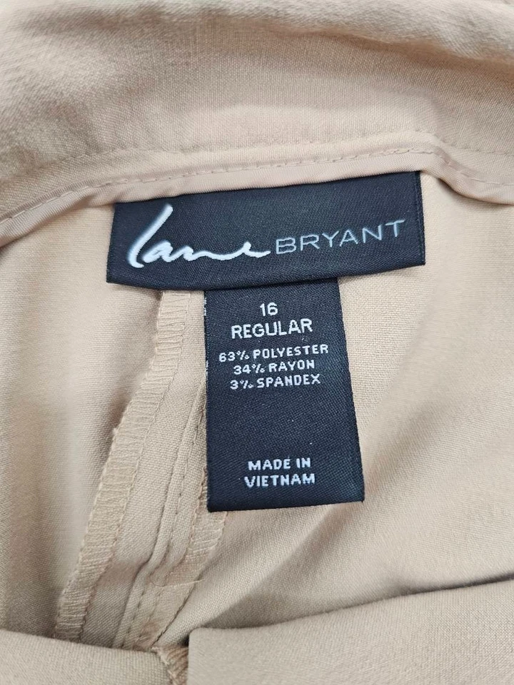 Lane Bryant Plus Size 16 Wide Leg Cuff Stretch Dress Pants Work Office Trousers - Image 3 of 4