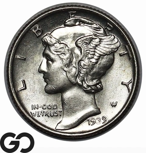 1939-S Mercury Dime, Choice BU++