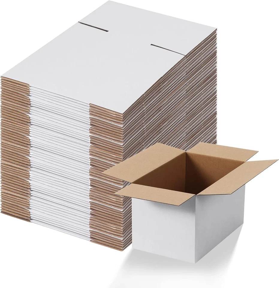 White Cardboard Boxes 10x6x6 Set of 40 for Shipping - Image 3 of 4