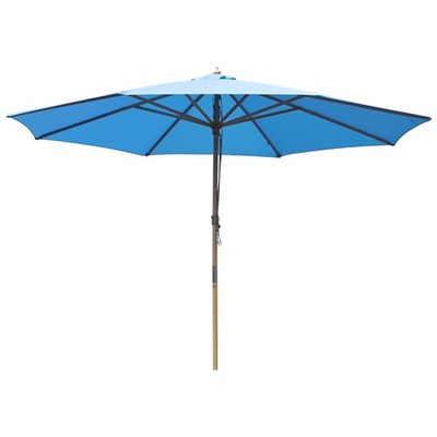 Yescom 13FT Large Wood Outdoor Patio Umbrella for Wedding Beach Yard Pool Blue