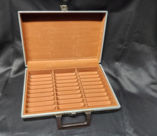 Vintage Savoy Faux Leather Cassette Tape Holder Storage Carry Case w Handle