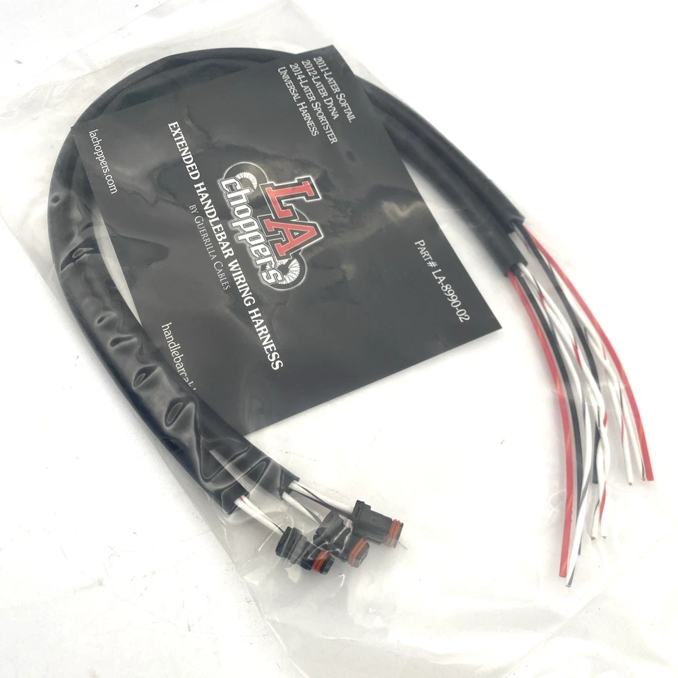 Kit de cableado de extensión de manillar LA Choppers LA-8990-02 Harley Touring Softail XL Foto 3 de 4