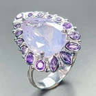 Jewelry ring Natural Lavender Quartz Ring 925 Sterling Silver Size 8 /R466757
