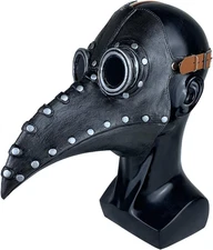 Stegosaurus Plague Doctor Bird Mask Long Nose Beak Cosplay Steampunk A-black