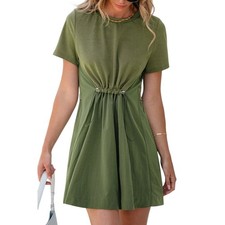 CUPSHE Toggle Drawstring Mini Beach Dress Size M