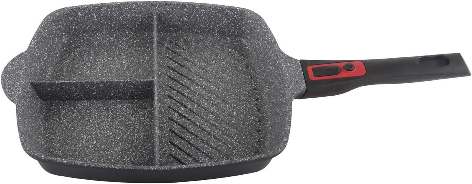 Padella 3 Scomparti Professionale - Design Quadrato Antiaderente Top
