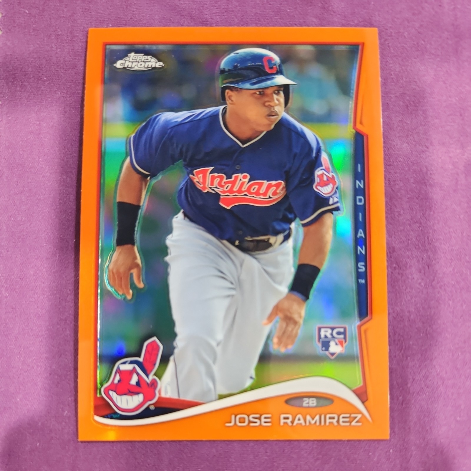 2014 Jose Ramirez Topps Chrome Orange Refractor 45 Rookie RC Cleveland Guardians