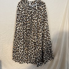 NEW Cupshe Leopard Long Sleeve Mini Babydoll Dress S Tiered Flowy Short Loose