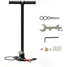 Black 3 Stage 4500psi Hand Pump High Pressure Air Stirrup Pump 300bar