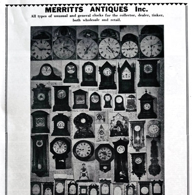 1961 Merritt's Antique Clock Shop Advertisement Douglassville Pennsylvania DWV10